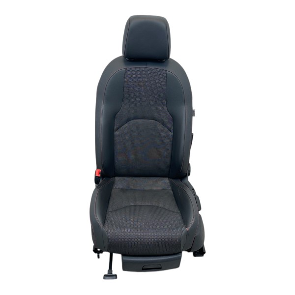 Sitz vorne links Fahrersitz Kunstleder Stoff Seat Leon 5F schwarz rot