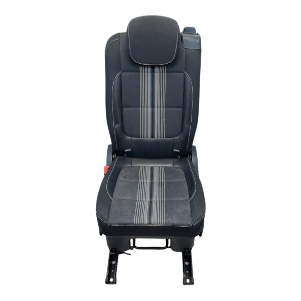 Sitz hinten links Fahrerseite Leder Stoff VW Sharan 7N schwarz grau titan