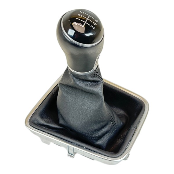 Schaltknauf Schaltsack 6 Gang VW Tiguan 5N Leder schwarz silber 5N0711113S