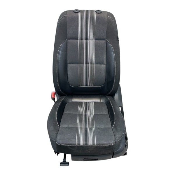 Sitz vorne links Fahrersitz Leder Stoff VW Sharan 7N schwarz grau titan