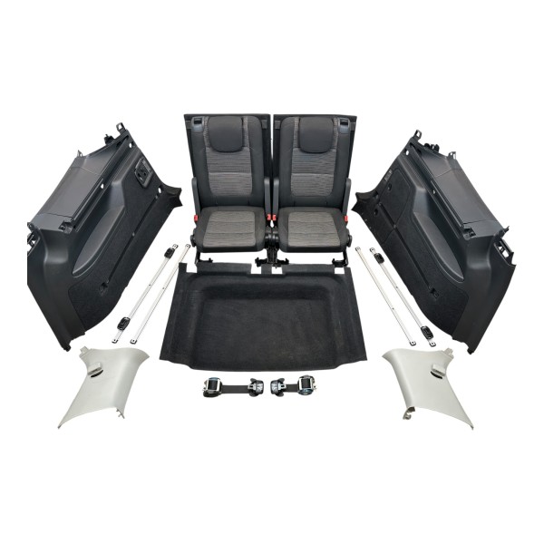 7 Sitzer Umrüstsatz Sitze Verkleidungen Stoff Seat Alhambra VW Sharan 7N schwarz