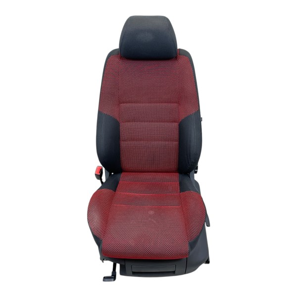 Sitz Fahrersitz Stoff Sportsitz Sitzheizung Skoda Fabia 5J schwarz rot