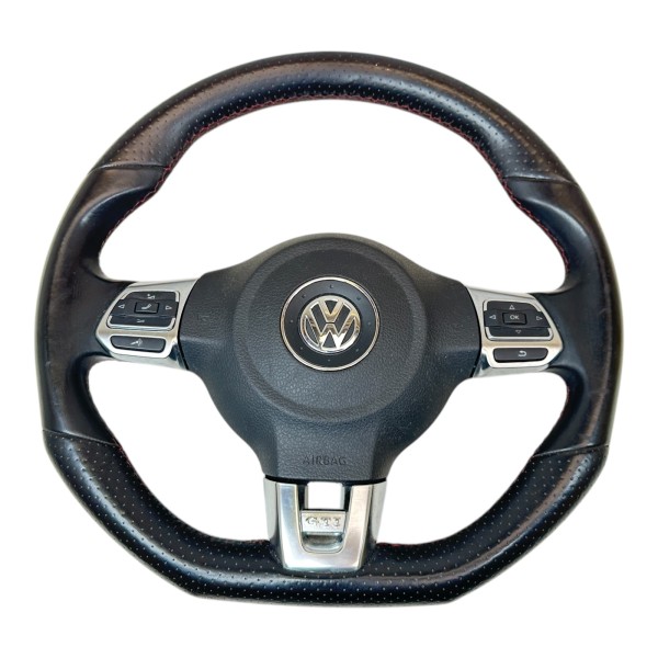 Multifunktionslenkrad Lenkrad Leder VW Golf 6 GTI 5K schwarz rot 5K0419091D