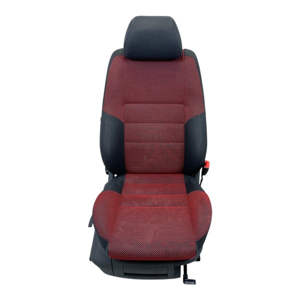 Sitz Beifahrersitz Stoff Sportsitz Sitzheizung Skoda Fabia 5J schwarz rot