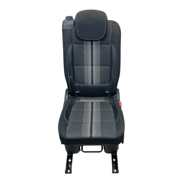 Sitz hinten rechts Beifahrerseite Leder Stoff VW Sharan 7N schwarz grau titan