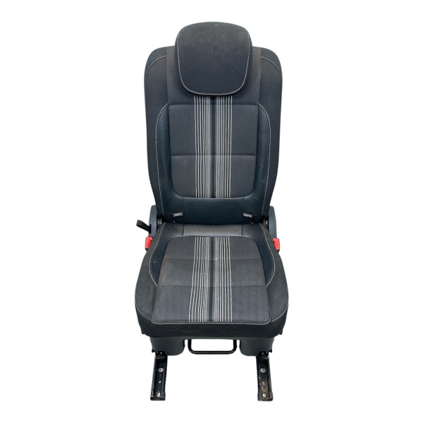 Sitz hinten Mitte Leder Stoff VW Sharan 7N schwarz grau titan